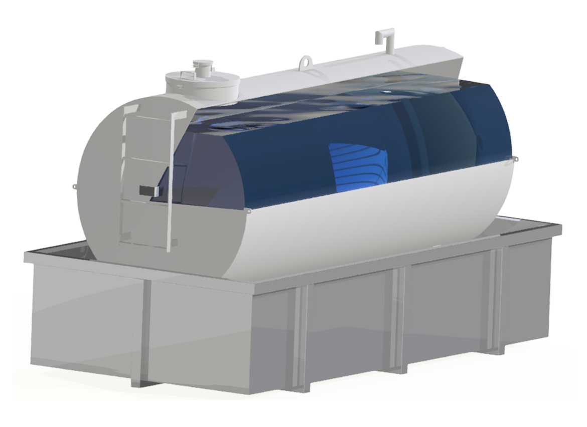 Tanque Horizontal com Bacia de Contenção